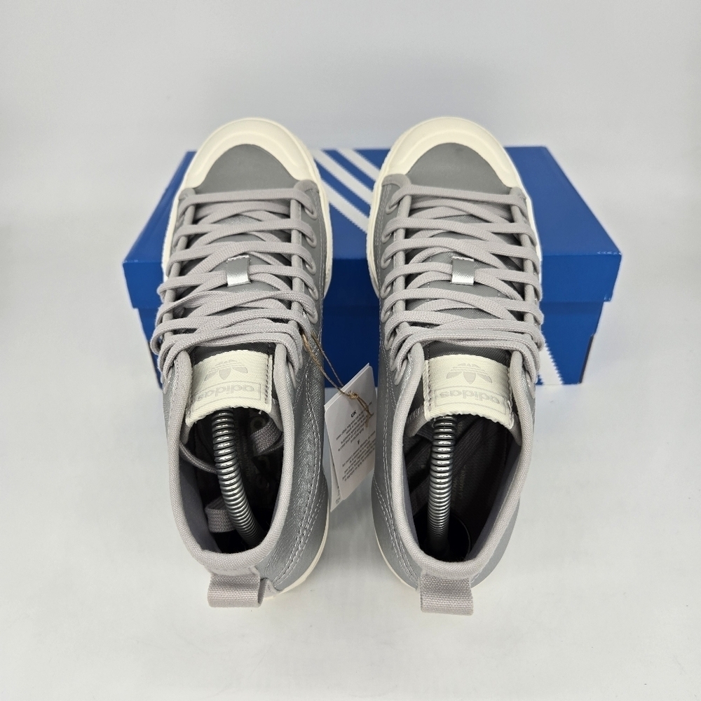 New adidas Nizza RF Platform Mid Silver Metallic GX8369 Women's Shoes Size 9.5 - Picture 5 of 8